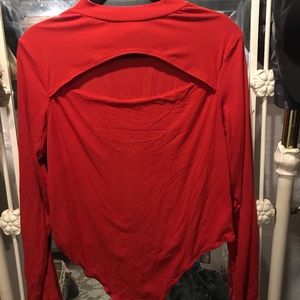 Red Long Sleeve Body Suit
